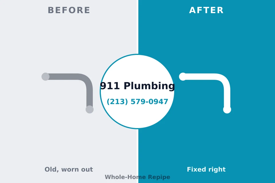 Before and after: plumbing repair Highland City, FL